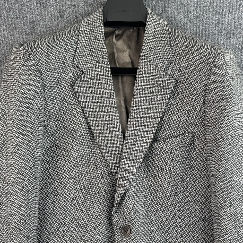 Vintage Brooks Brothers 346 Blazer Mens 43R Gray Micro Houndstooth Wool 2005